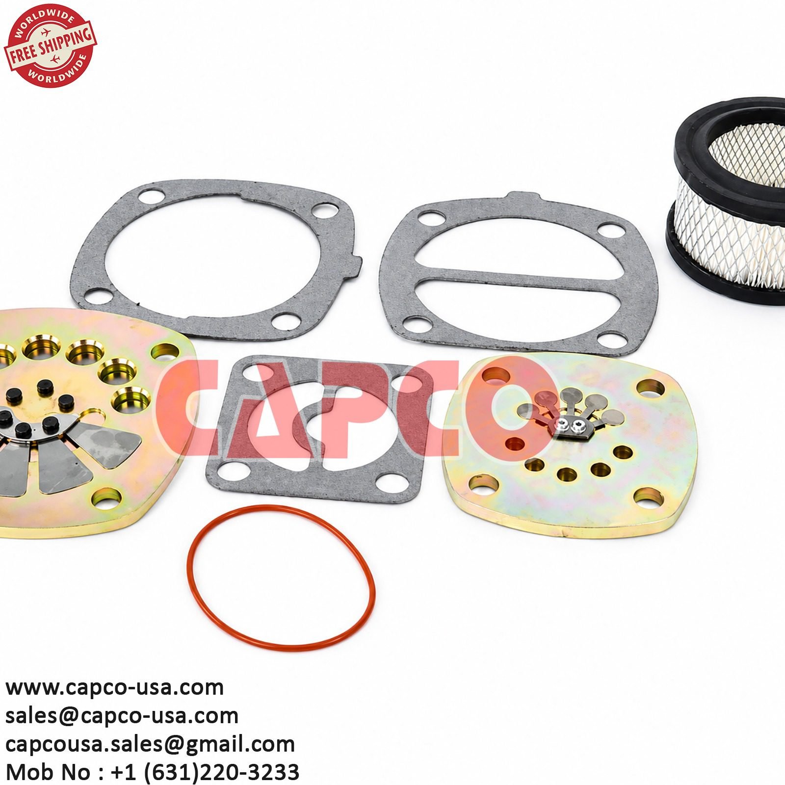 GASKET + VALVE ASSEMBLY + GASKET + O RING + VALVE ASSEMBLY + GASKET + AIR FILTER 	 32246878+32310799+32247926+32248197+32248205+32248189+ 32170979/NON OEM/FREE SHIPPING